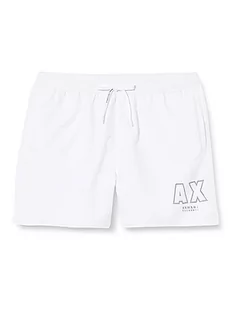 Armani Exchange Męskie spodenki Sustainable Leisure Board, białe, duże, biały, L - Kąpielówki męskie - miniaturka - grafika 1