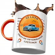 Kubki - Kubek Pomarańczowy na Urodziny 22 22gie 22-gie z Nadrukiem ze Zdjęciem + Opakowanie na prezent (wzór 02) - miniaturka - grafika 1