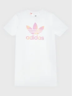 adidas Sukienka codzienna Graphic Logo HK2935 Biały Relaxed Fit - Sukienki i spódniczki dla dziewczynek - miniaturka - grafika 1