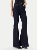 Spodnie damskie - Rinascimento Jeansy CFC0126161003 Granatowy Flare Fit - miniaturka - grafika 1