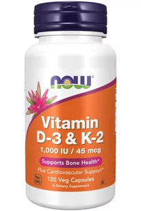 Now Foods Vitamin D-3 & Vitamin K-2 120Kaps. - Witaminy i minerały - miniaturka - grafika 1