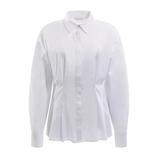 Damska Koszula GUESS LS AGATA CORSET SOLID SHIRT W3YH51WE2Q0-G011 – Biały - Koszule damskie - miniaturka - grafika 1