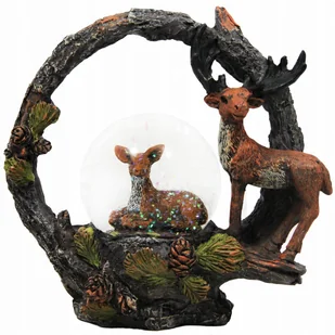 Figurka kula ze śniegiem zimowa jeleń sowa jeż - Figurki dekoracyjne - miniaturka - grafika 1