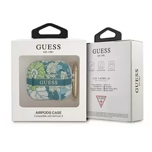 Guess GUA3HHFLN AirPods 3 cover zielony/green Flower Strap Collection - Akcesoria do słuchawek - miniaturka - grafika 3