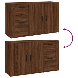 Lumarko Szafka, brązowy dąb, 100x33x59,5 cm, materiał drewnopochodny - Szafki do salonu - miniaturka - grafika 10