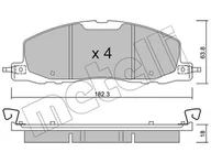 Klocki hamulcowe - Zestaw klocków hamulcowych, hamulce tarczowe Metelli 22-1330-0 - miniaturka - grafika 1