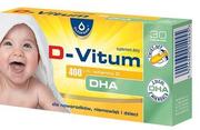 Witaminy i minerały - D-Vitum witamina D dla niemowląt 400 j.m. DHA 30 kapsułek - miniaturka - grafika 1