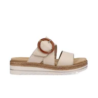 Sandały damskie - Damski Remonte D0Q51-80 Beżowy Sandały damskie typu Kreda Eu 39 - miniaturka - grafika 1