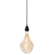 Lampy sufitowe - QAZQA Lampa wisząca czarna z możliwością ściemniania  w tym ściemnialna złota dioda LED - Cava Luxe - miniaturka - grafika 1