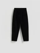 Spodnie damskie - Reserved - Bawełniane spodnie - czarny - miniaturka - grafika 1