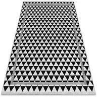 Dywany - Dywan winylowy Czarno białe trójkąty 80x120 cm - miniaturka - grafika 1