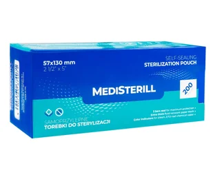 Torebki do sterylizacji narzędzi w autoklawie 57 x 130 mm samoprzylepne MEDISTERILL CLAVIER 200 szt - Akcesoria medyczne - miniaturka - grafika 1