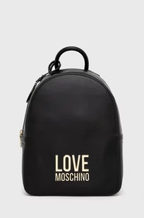 Love Moschino plecak damski kolor czarny mały z aplikacją - Plecaki - miniaturka - grafika 1