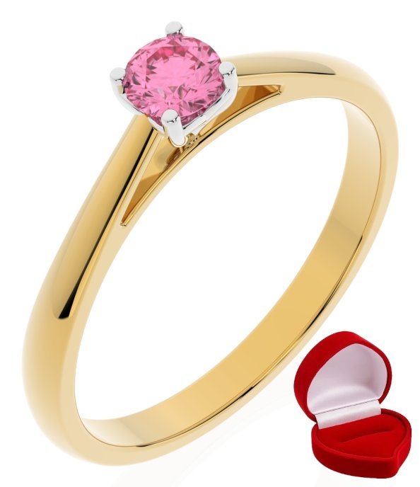 ZŁOTY PIERŚCIONEK ZARĘCZYNOWY 585 14k SZAFIR 0,24 ct + PUDEŁKO R10