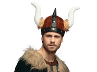 Dodatki do strojów karnawałowych - Hełm Wikinga z rogami - 1 szt. - miniaturka - grafika 1