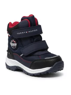 Buty dla chłopców - Tommy Hilfiger Śniegowce Snow Boot T1B5-32099-0279 Granatowy - grafika 1