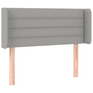 Lumarko Zagłówek do łóżka z LED, jasnoszary, 93x16x78/88 cm, tkanina - Inne meble do sypialni - miniaturka - grafika 4