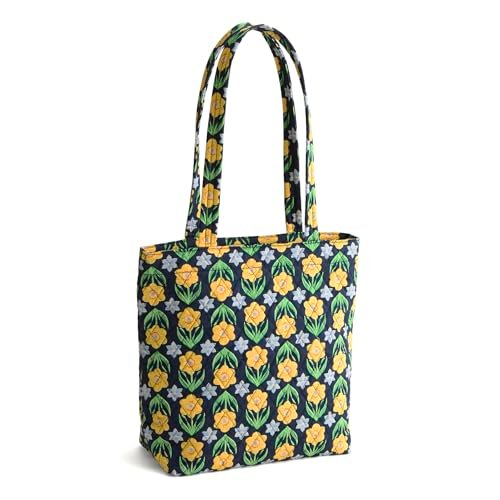 Vera Bradley Najwyższej jakości bawełniana mała oryginalna torba na zamek błyskawiczny, żonkile, żonkile, Żonkile