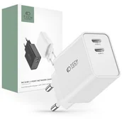 Ładowarki do telefonów - Ładowarka sieciowa Tech-protect c35w 2-port network charger PD35w white - miniaturka - grafika 1