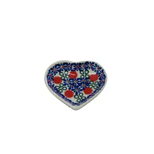 Ceramiczna podstawka serce Ceramika Bolesławiec - Świeczniki - miniaturka - grafika 1