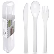 Zestawy sztućców - Sztućce Plastikowe Wielorazowe Turystyczne Piknikowe W Etui Pudełku 4 El. - miniaturka - grafika 1