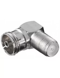 Goobay Adapter: złącze F > wtyczka sprzęgła, kąt 90 ° 12237 - Kable komputerowe i do monitorów - miniaturka - grafika 1