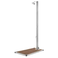 Akcesoria do basenów - vidaXL Lumarko Prysznic ogrodowy z brązową podstawą, 220 cm, stal nierdzewna 3070788 - miniaturka - grafika 1