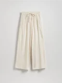 Spodnie damskie - Reserved - Spodnie z domieszką lnu - beżowy - miniaturka - grafika 1