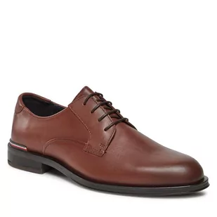 Półbuty Tommy Hilfiger Core Rwb Hilfiger Lth Shoe FM0FM04867 Winter Cognac GVI - Półbuty męskie - miniaturka - grafika 1