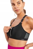 Biustonosze - Biustonosz sportowy Triumph Traction Zip Lite czarny zapinany z przodu 80B - miniaturka - grafika 1