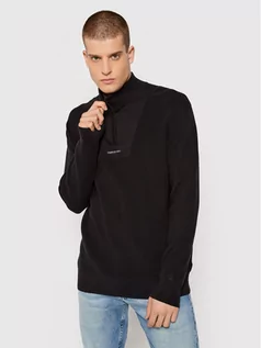 Swetry męskie - Calvin Klein Sweter J30J318611 Czarny Regular Fit - grafika 1