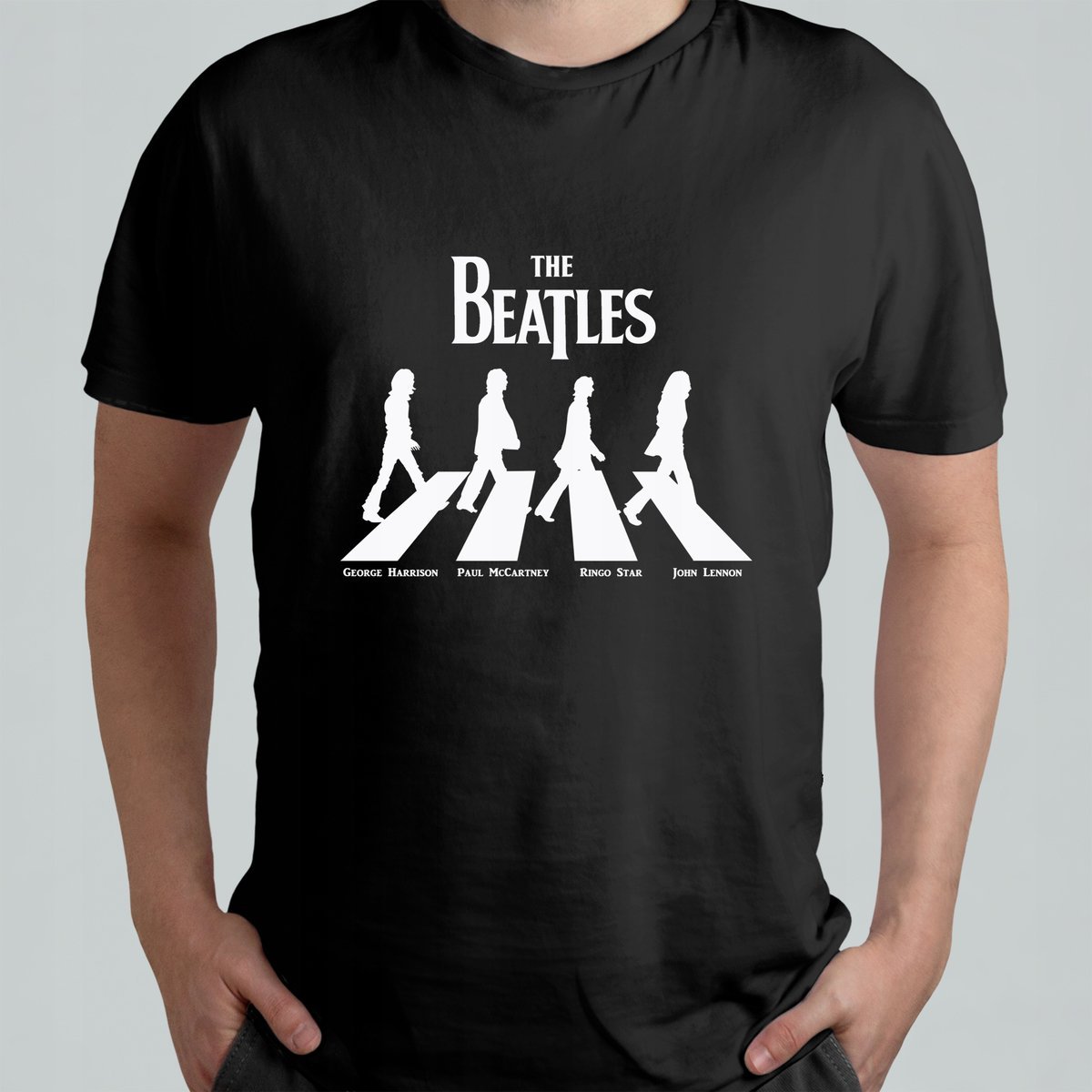 Koszulka Z Nadrukiem T-shirt Męski The Beatles Napis r. L