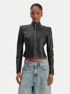 Kurtki damskie - Patrizia Pepe Kurtka skórzana CO0001/L1HZ-K103 Czarny Regular Fit - miniaturka - grafika 1