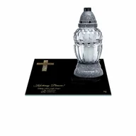 Lampiony i znicze - SZKLANA PODSTAWKA POD ZNICZE 40x40cm 506h Bracie - miniaturka - grafika 1