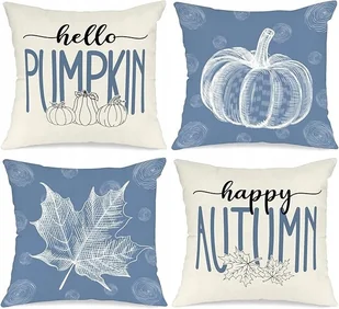 POSZEWKI 40x40cm JESIENNE DYNIA HALLOWEEN ELEGANCKIE DEKORACYJNE NA JAŚKI - Poszewki na poduszki - miniaturka - grafika 1