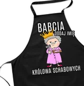 Fartuchy i rękawice kuchenne - fartuch na dzień babci na prezent królowa SCHABOWYCH - dodaj imię babci - miniaturka - grafika 1