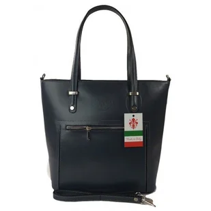 Włoska skórzana klasyczna torebka na ramię Vera Pelle ,format A4, Szara - Grafit VBZ66G - Torebki damskie Włoska skórzana klasyczna torebka na ramię Vera Pelle ,format A4, Szara - Grafit VBZ66G - Torebki damskie - miniaturka - grafika 1