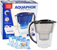 Dzbanki filtrujące - Dzbanek filtrujący wodę Aquaphor 2,8L Czarny + 3x Filtr wkład filtrujący - miniaturka - grafika 1
