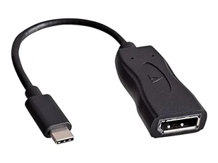 V7 Kabel USB USB-C TO DP ADAPTER BLACK V7UCDP-BLK-1E - Adaptery i przejściówki - miniaturka - grafika 1