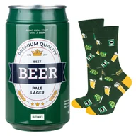Skarpetki damskie - Męskie Skarpetki Kolorowe Soxo Good Stuff, Piwo W Puszce Pale Lager, Prezent Dla Chłopaka, Zielony - 40–45 - miniaturka - grafika 1