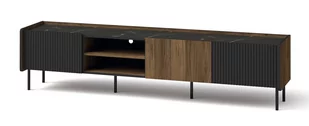 Szafka Rtv Prestigo 3D P8 Orzech Warmia / San Sebastian / Czarny Mat - Inne meble do salonu - miniaturka - grafika 1