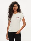 Koszulki i topy damskie - Wrangler T-Shirt Shrunken Band 112350301 Écru Slim Fit - miniaturka - grafika 1