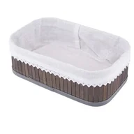 Pudła i pojemniki do przechowywania - Koszyk bambusowy z wyściółką koronkową 25 x 15 x 8 cm brąz - miniaturka - grafika 1