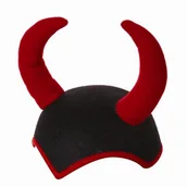 Dodatki do strojów karnawałowych - Czapka diabełka z rogami, czarno-czerwona - miniaturka - grafika 1