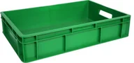Pojemniki przemysłowe - Artech Pojemnik transportowy EURO 130 ścianki i dno pełne, wym. 600 x 400 x 130 mm zielony - miniaturka - grafika 1