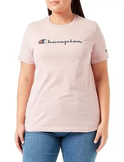 Koszulki i topy damskie - Champion Legacy American Classics W-Light Cotton Jersey S-s Regular Crewneck Koszulka damska, Różowy, L - grafika 1