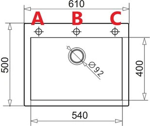 PYRAMIS ISTROS (61x50) 1B karbon (czarny mat) (70045012) - Zlewozmywaki - miniaturka - grafika 2