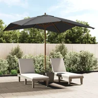 Parasole ogrodowe - Parasol ogrodowy na drewnianym słupku, antracyt, 300x300x273 cm - miniaturka - grafika 1