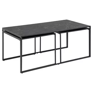 Actona Zestaw 3 Stolików Moderna 48X120X60 Czarne - Ławy i stoliki kawowe - miniaturka - grafika 1