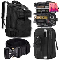 Nerki - Saszetka Cargo Pas Czarny 120 cm Plecak Militarny 35L Survival Kit 32 el - miniaturka - grafika 1